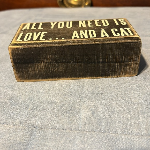 Primitives by Kathy All You Need is Love & a Cat Distressed Wooden Sign - Picture 5 of 8